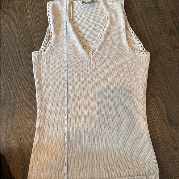 Ann Taylor Beige Knit Sleeveless Silk Sweater Top - Picture 6 of 6